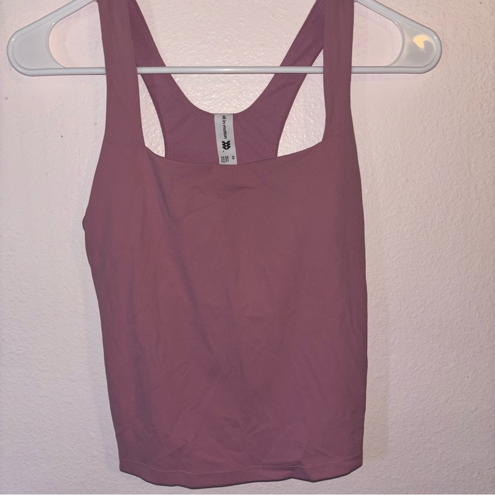 All in Motion Mauve Lined and Padded Tank Top